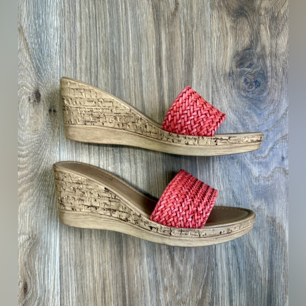 Mila Paoli Coral Woven Slide Cork Wedge Sandals – Size 8.5 NWOB - Picture 5 of 5